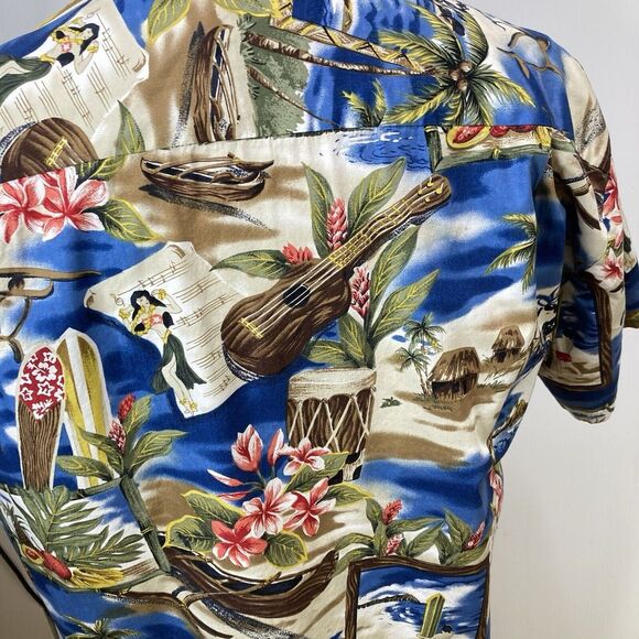 Vtg Mens Howie Hawaii Hawaiian Shirt Surfer Beach Island Floral L Large Cotton - Picture 6 of 9
